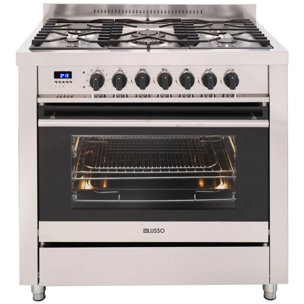 Dilusso FS909G5CSD 900mm Stainless Steel Freestanding Dual Fuel Cooker