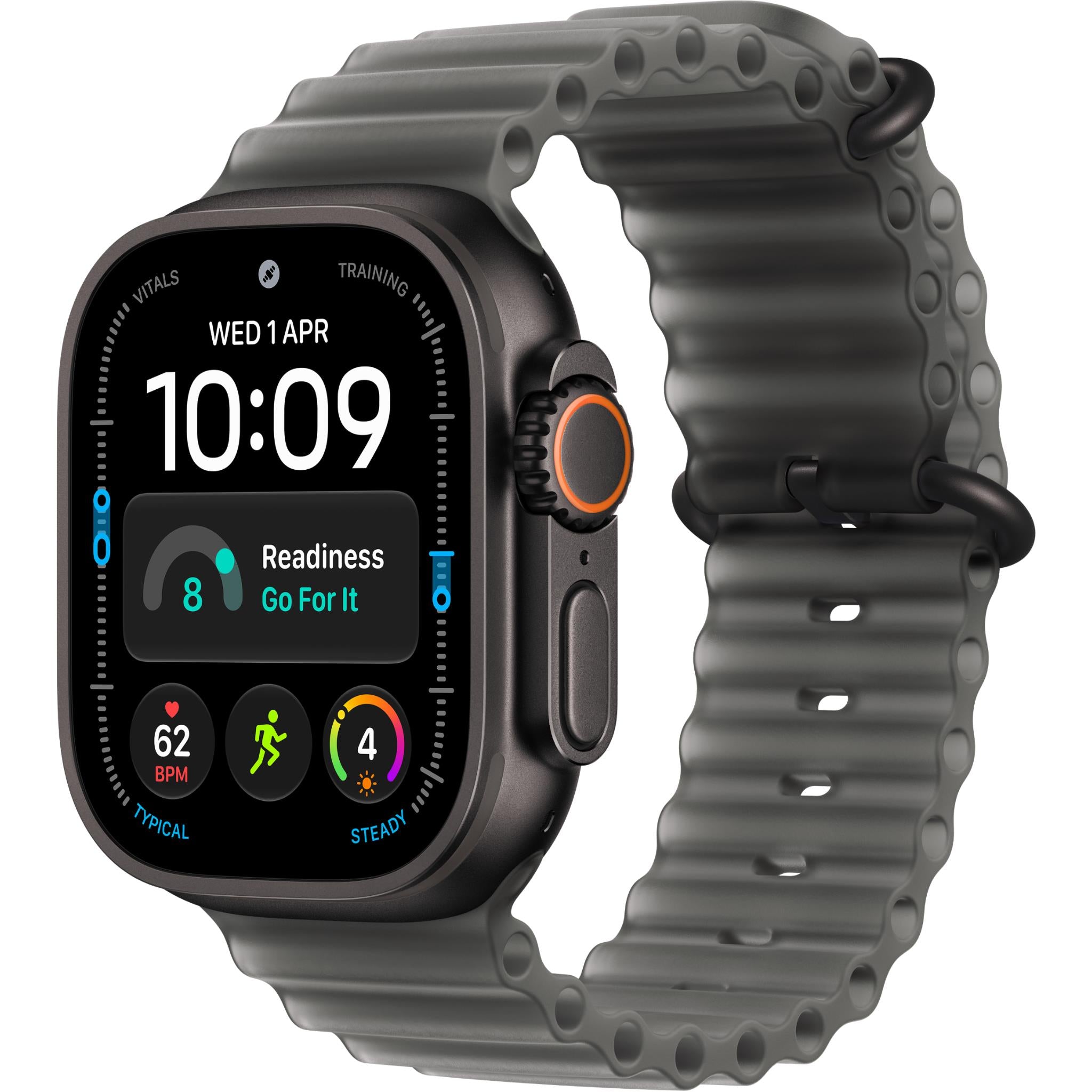 Apple Watch Ultra 4 49mm Black Titanium Case GPS + Cellular Translucent Ocean Band (Black)