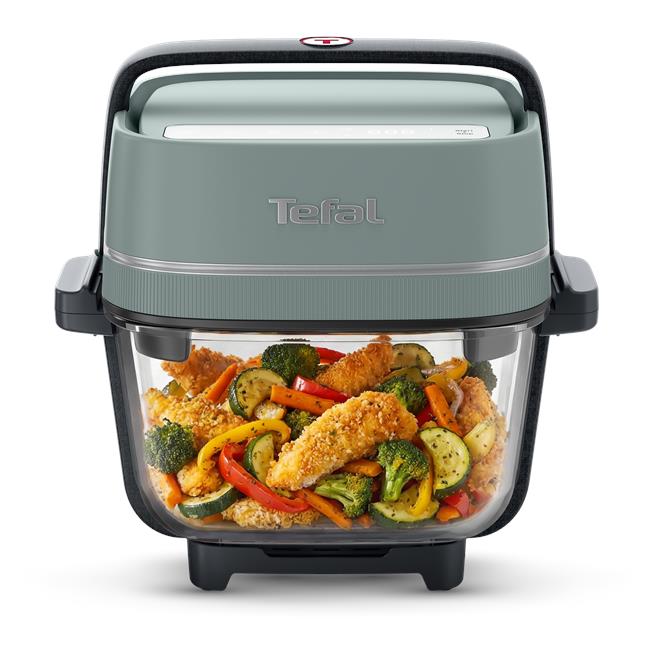 Tefal Crisp & Go Portable Glass Air Fryer (Eucalyptus)